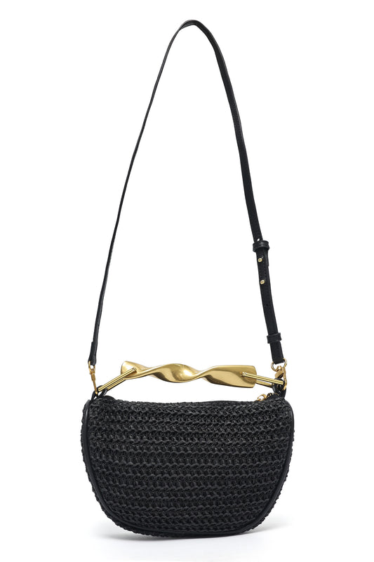 STYLISH SHOULDER CLUTCH-BLACK