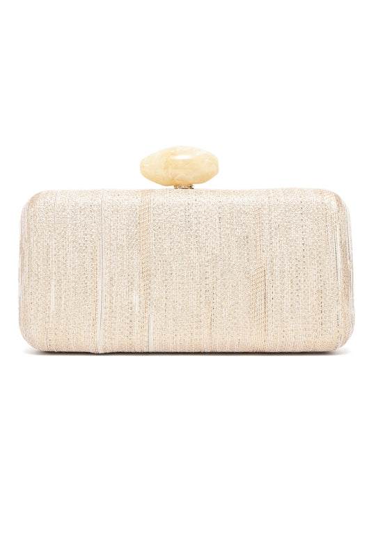 MARBLE CLASP EVENING CLUTCH-NATURAL