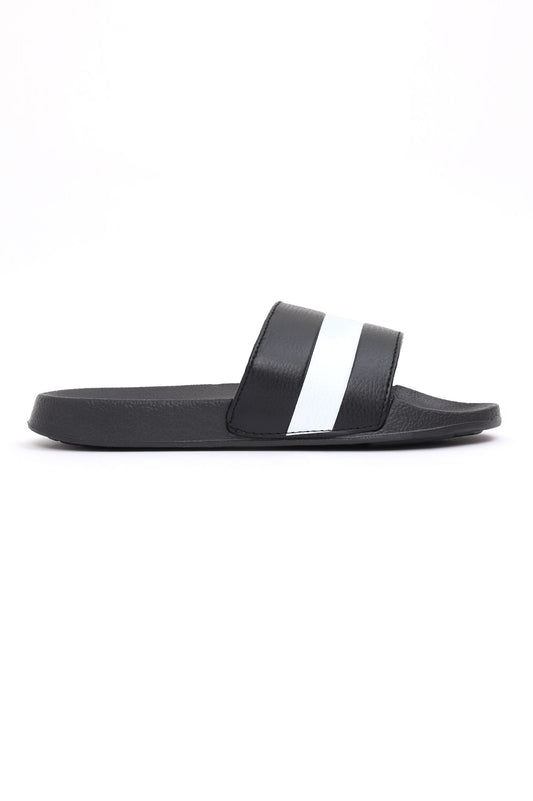 STRIPED SLIDE-BLK/WHT