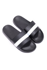 STRIPED SLIDE-BLK/WHT