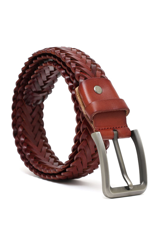 CROSSWIND RIVET BRAID BELT-BROWN