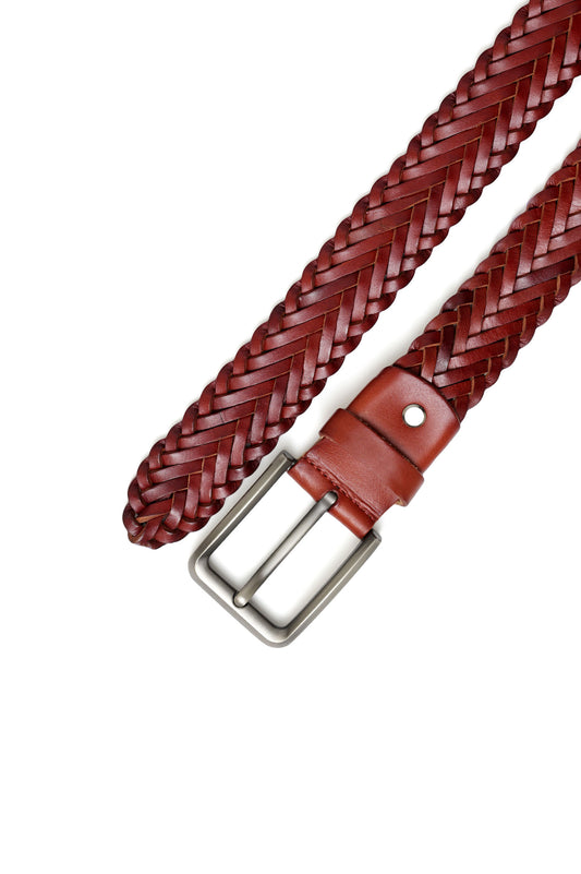 CROSSWIND RIVET BRAID BELT-BROWN