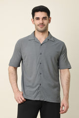 WAFFLE WEAVE SHIRT-GREY