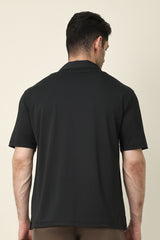 FLOW FABRIC CASUAL SHIRT-BLK