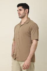 FLOW FABRIC CASUAL SHIRT-BRWN