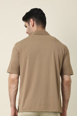 FLOW FABRIC CASUAL SHIRT-BRWN