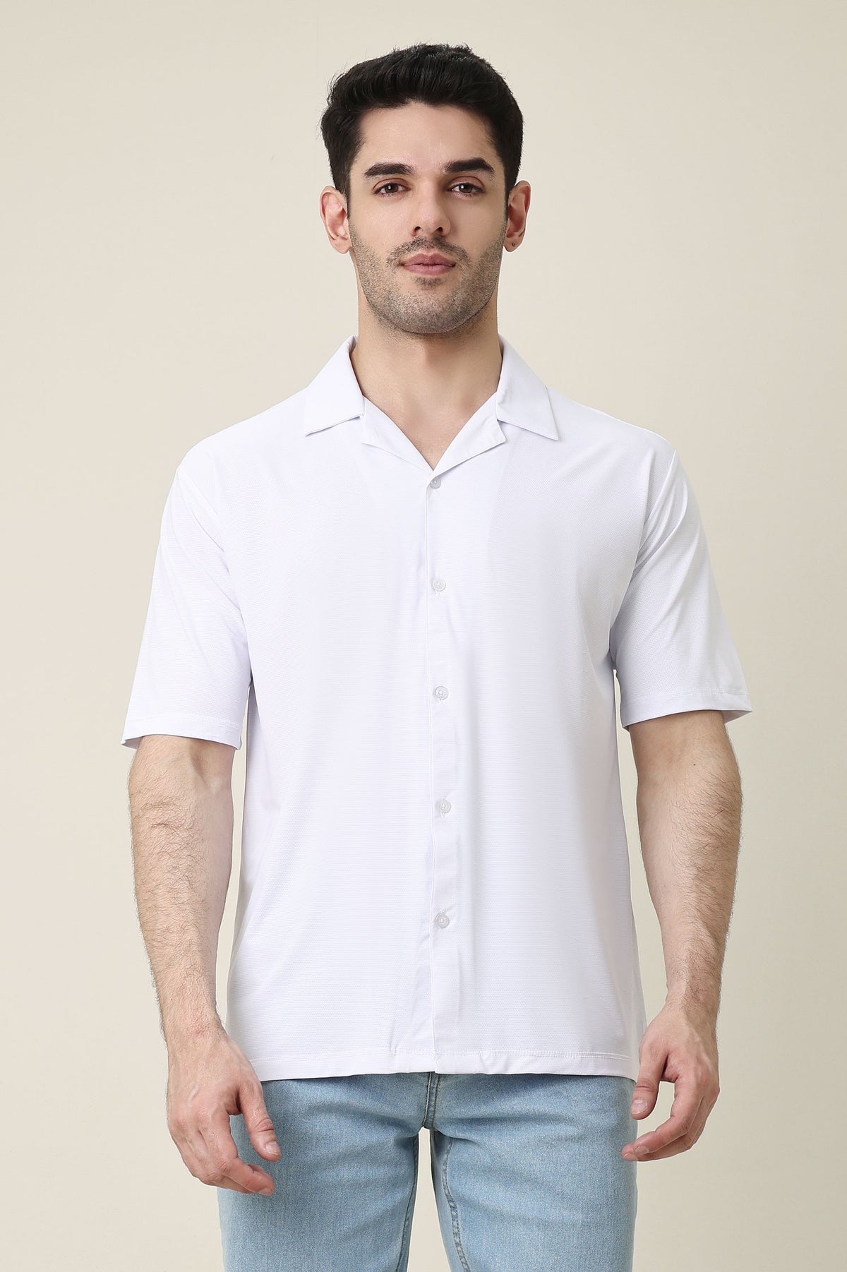 FLOW FABRIC CASUAL SHIRT-WHT