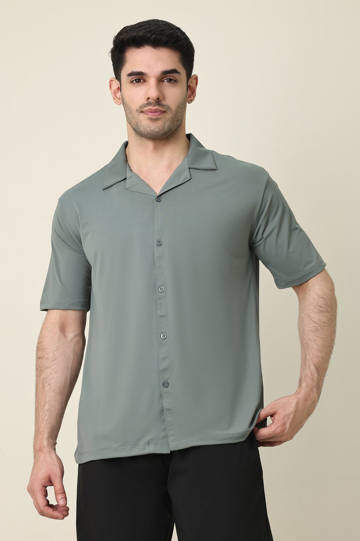FLOW FABRIC CASUAL SHIRT-OLIVE