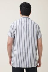 STRIPEHAVEN RESORT SHIRT-D-GRY/L-GRY/WHT