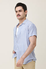 STRIPEHAVEN RESORT SHIRT-BLUE/WHT