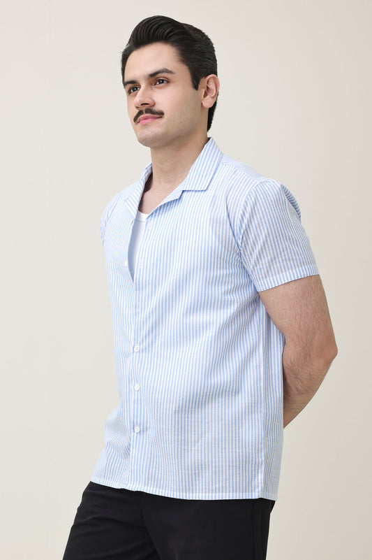 STRIPEHAVEN RESORT SHIRT-BLUE/WHT