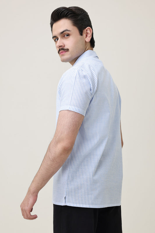 STRIPEHAVEN RESORT SHIRT-BLUE/WHT