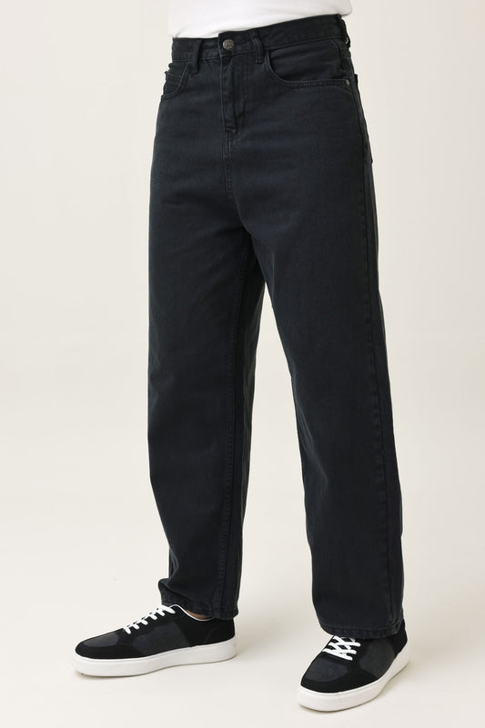 SEAMLESS TONE DENIM PANT-BLACK