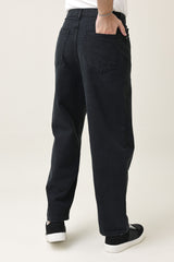 SEAMLESS TONE DENIM PANT-BLACK