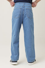 SEAMLESS TONE DENIM PANT-DENIM-BLUE