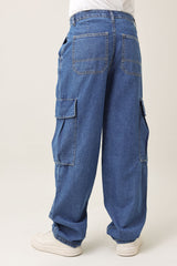 FUNCTION STACK CARGO JEANS-MID-BLUE