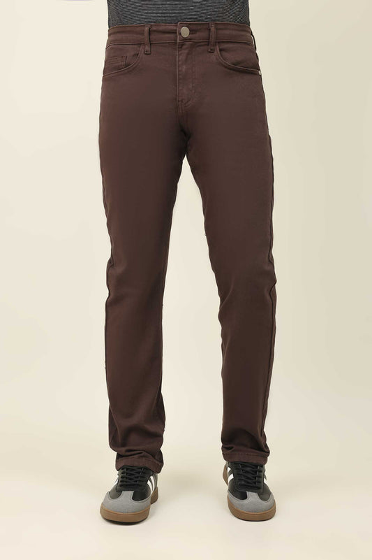 NARROW SLEEKFORM JEANS-BROWN
