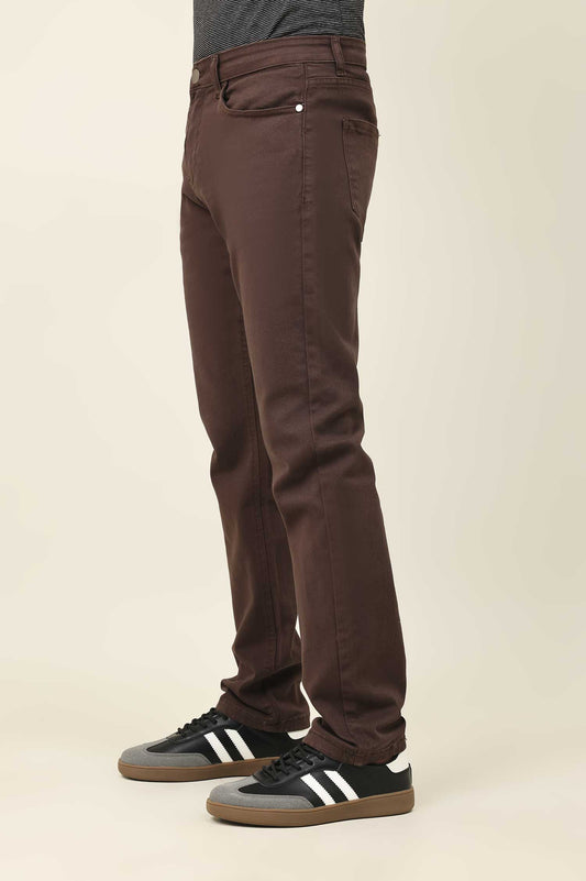 NARROW SLEEKFORM JEANS-BROWN