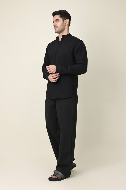 HERITAGE KURTA TOP-BLK