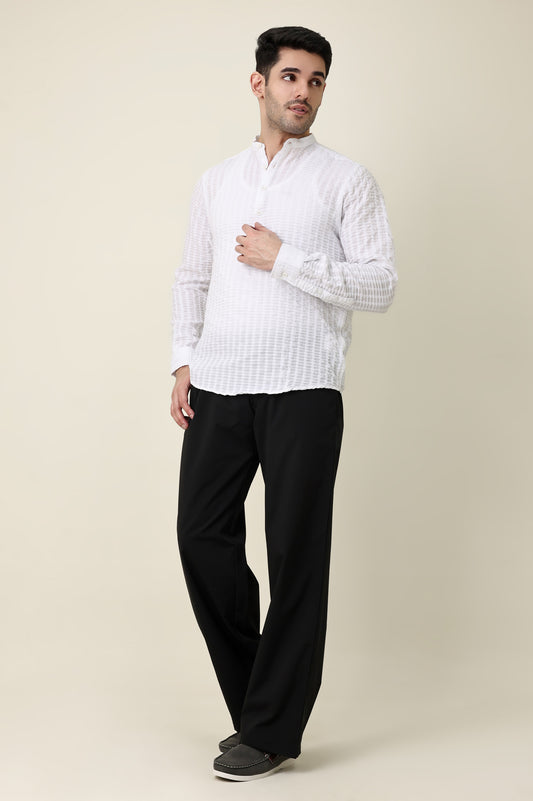 HERITAGE KURTA TOP-WHITE