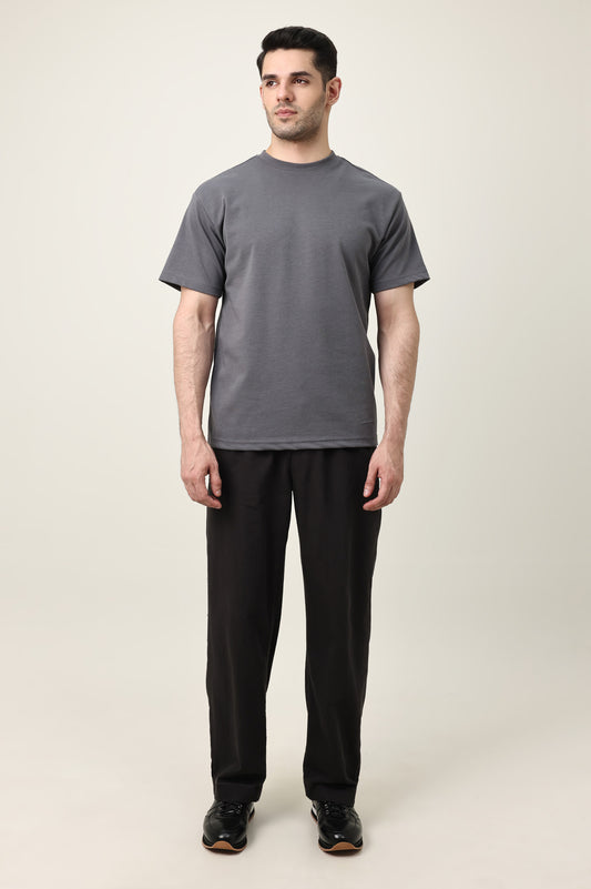 ELEGANT TAPER STRUCTURE PANT-DK/GREY