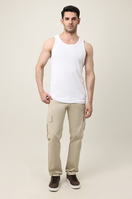 SMOOTH TAILORED BOTTOM-BEIGE