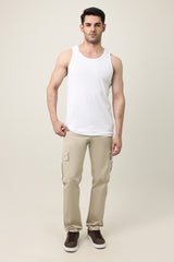 SMOOTH TAILORED BOTTOM-BEIGE
