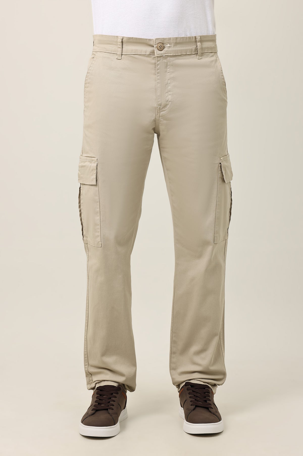 SMOOTH TAILORED BOTTOM-BEIGE
