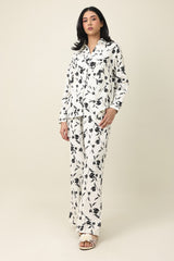 SPRING WHISPER CO-ORD SET-WHT/BLK