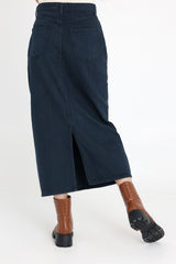 DENIM SKIRT-CHARCOAL