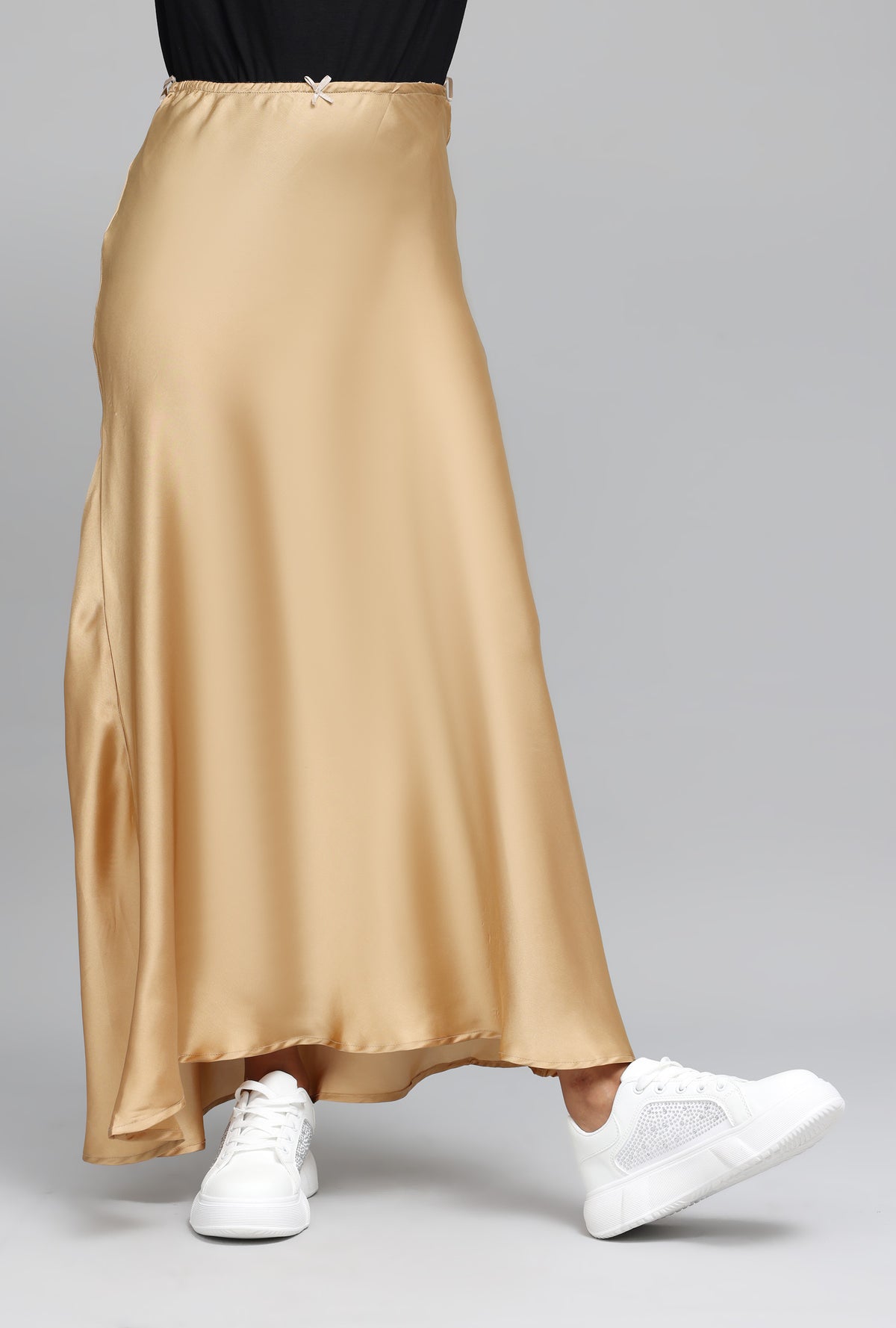 SATIN ELEGANCE MAXI SKIRT SKIN