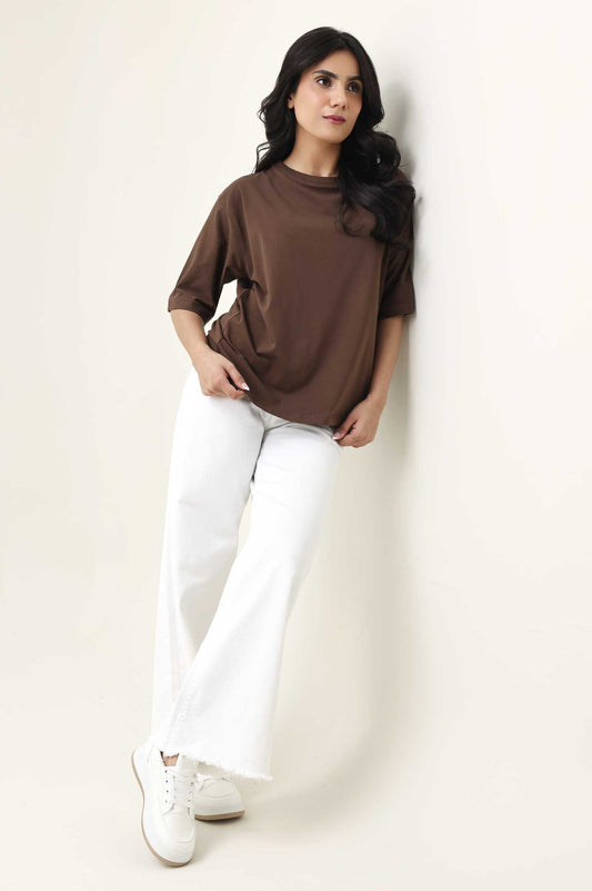TERRA CUT FLARE JEANS-WHITE