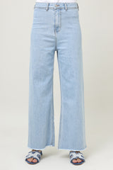 RAW EDGE WIDE JEANS-SKY