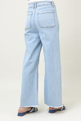 RAW EDGE WIDE JEANS-SKY