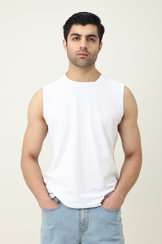 PURE FORM MUSCLE TEE-WHITE