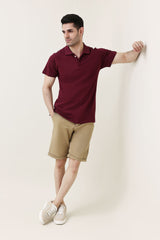 PRIMEWEAVE SOLID POLO-MAROON