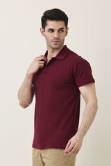PRIMEWEAVE SOLID POLO-MAROON