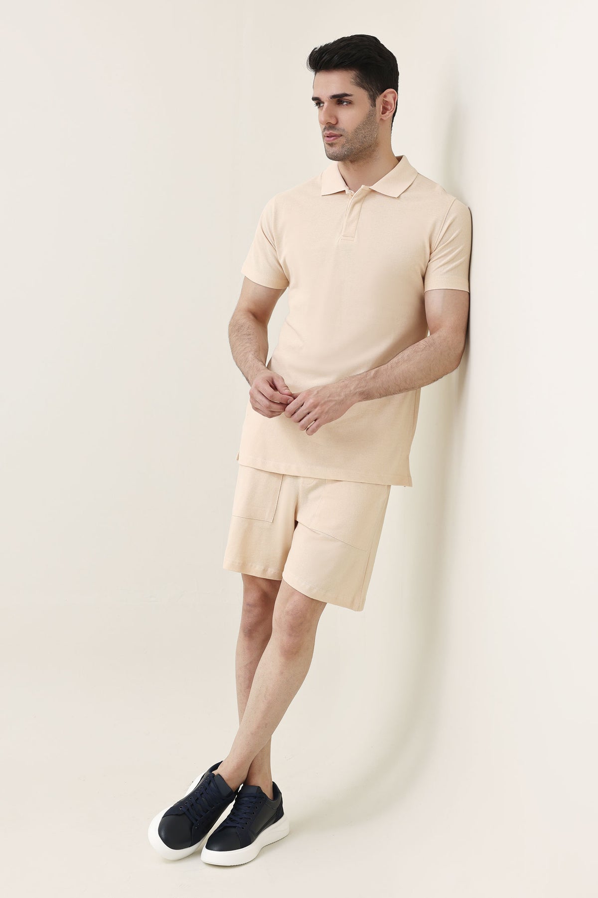 OFFTRACK BASIC POLO SHORTS-STONE