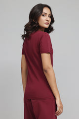CLASSIC V-NECK TEE-MAROON