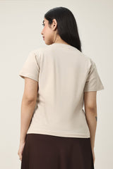 SOFT TOUCH V-NECK EVERYDAY TOP-BEIGE