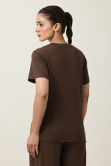 SOFT TOUCH V-NECK EVERYDAY TOP-COFFEE
