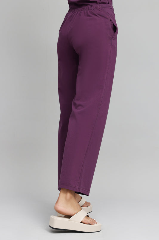 HIGH-STRETCH RELAXED FITNESS TROUSERS-PURPLE