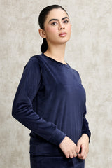 VELVET MATCHING CO-ORD SET-NAVY