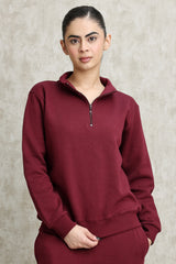 HIGH NECK CASUAL LOUNGE CO-ORD-CHERRY