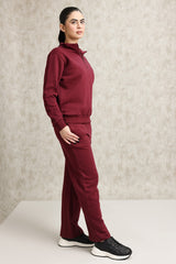 HIGH NECK CASUAL LOUNGE CO-ORD-CHERRY