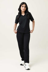 POLO LOUNGE CO-ORD-BLACK