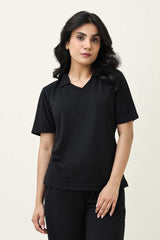 POLO LOUNGE CO-ORD-BLACK