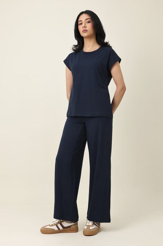 CALM EASE CASUAL TOP-NAVY