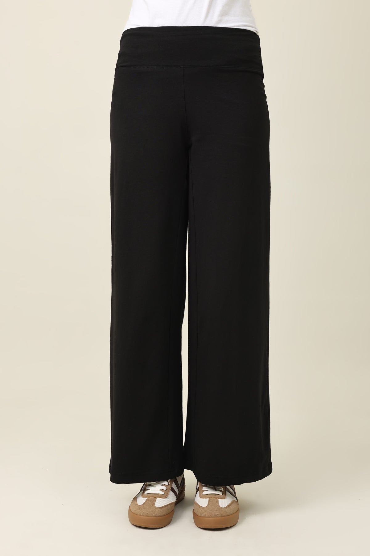 PURE COMFORT WIDE TROUSER-BLACK