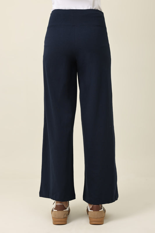 PURE COMFORT WIDE TROUSER-NAVY